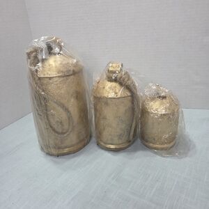 Set of Three Gold Decorative Hanging Cow Bells